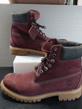 Timberland Boots 6 Inch Classic Premium Dark Port Maroon A17YN Sz 8.5 *OOP*